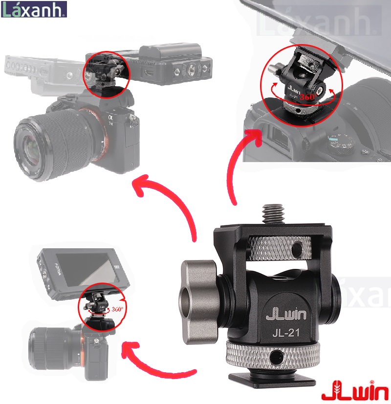 Giá đỡ Flash Coldshoe hotshoe mount monitor Monitor gắn rig cage tripod stream JLwin