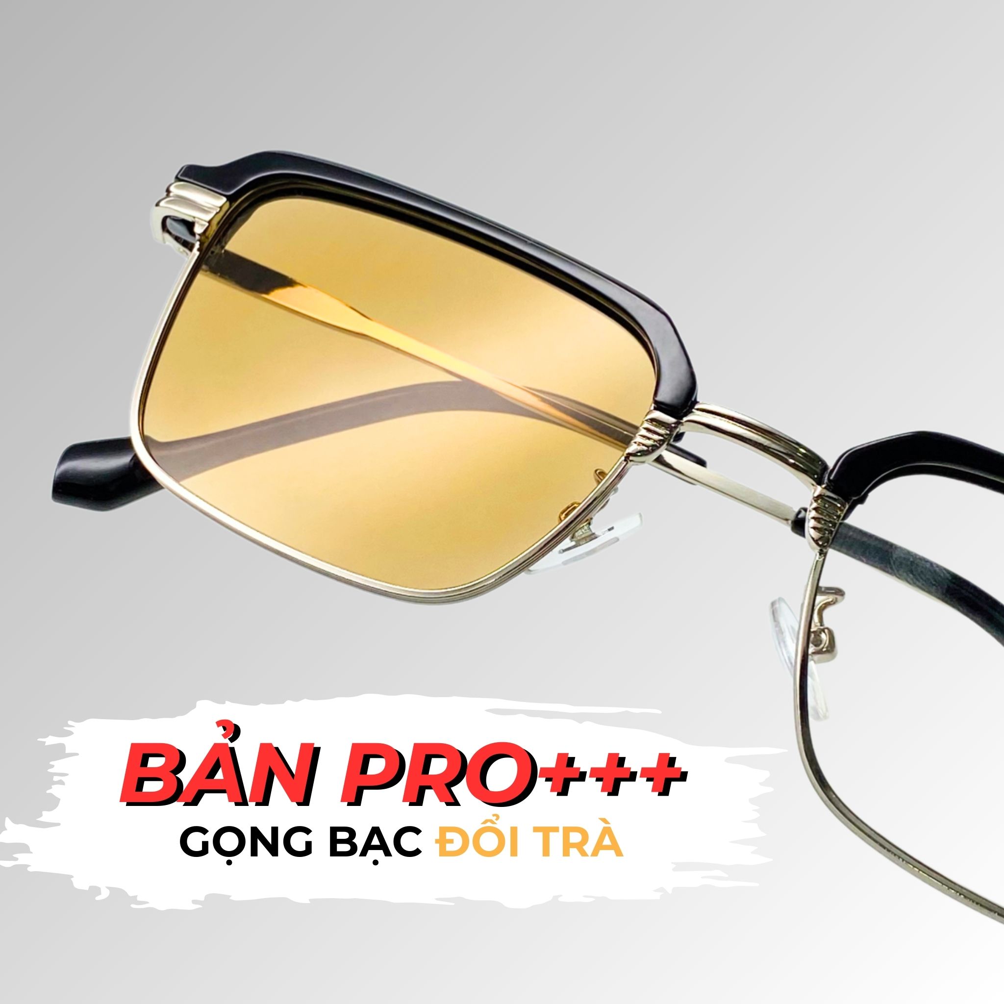 Mắt kính mát kính râm nam nữ đổi màu thời trang gọng kính cao cấp đẹp ngầu chống bụi đi đường chống 