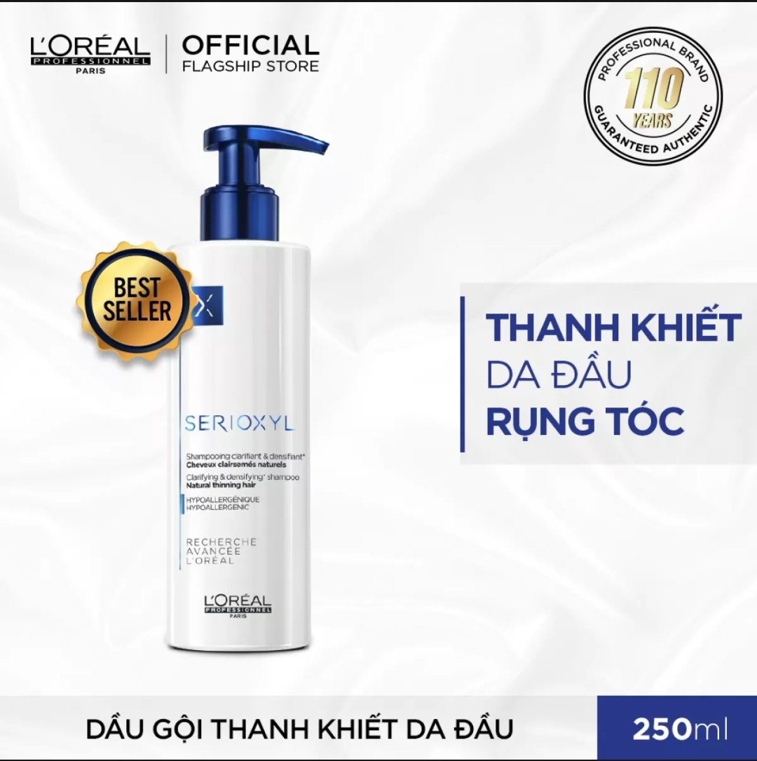 Dầu Gội Loréal Professionnel Làm Dày & Giúp Mọc Tóc 250Ml Serioxyl Glucoboost Clarifying Shampoo