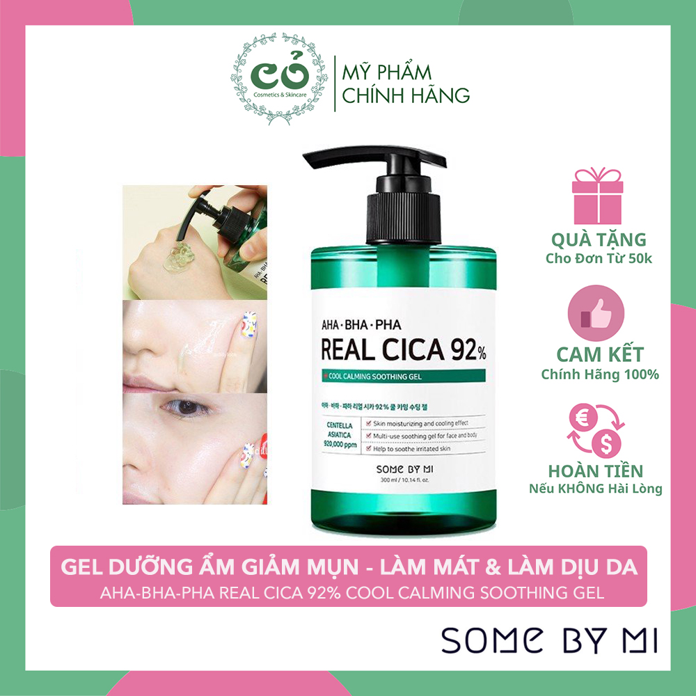 [Hcm]Gel Dưỡng Ẩm Some By Mi Aha Bha Pha Real Cica 92% Cool Calming Soothing Gel 300Ml