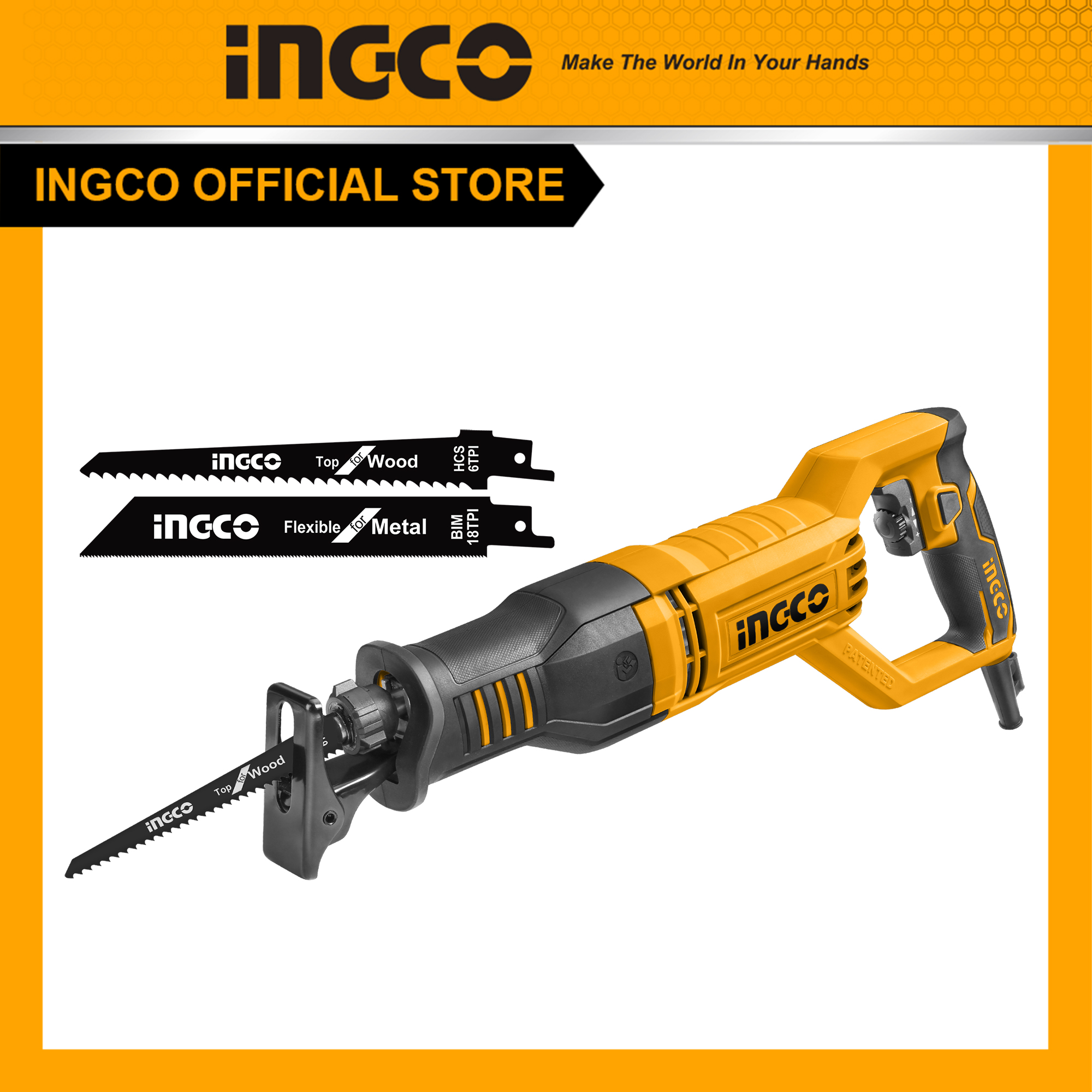 Máy cưa kiếm INGCO RS8008 - 750W, Cầm tay dùng điện, Hỗ trợ cắt gỗ và kim loại