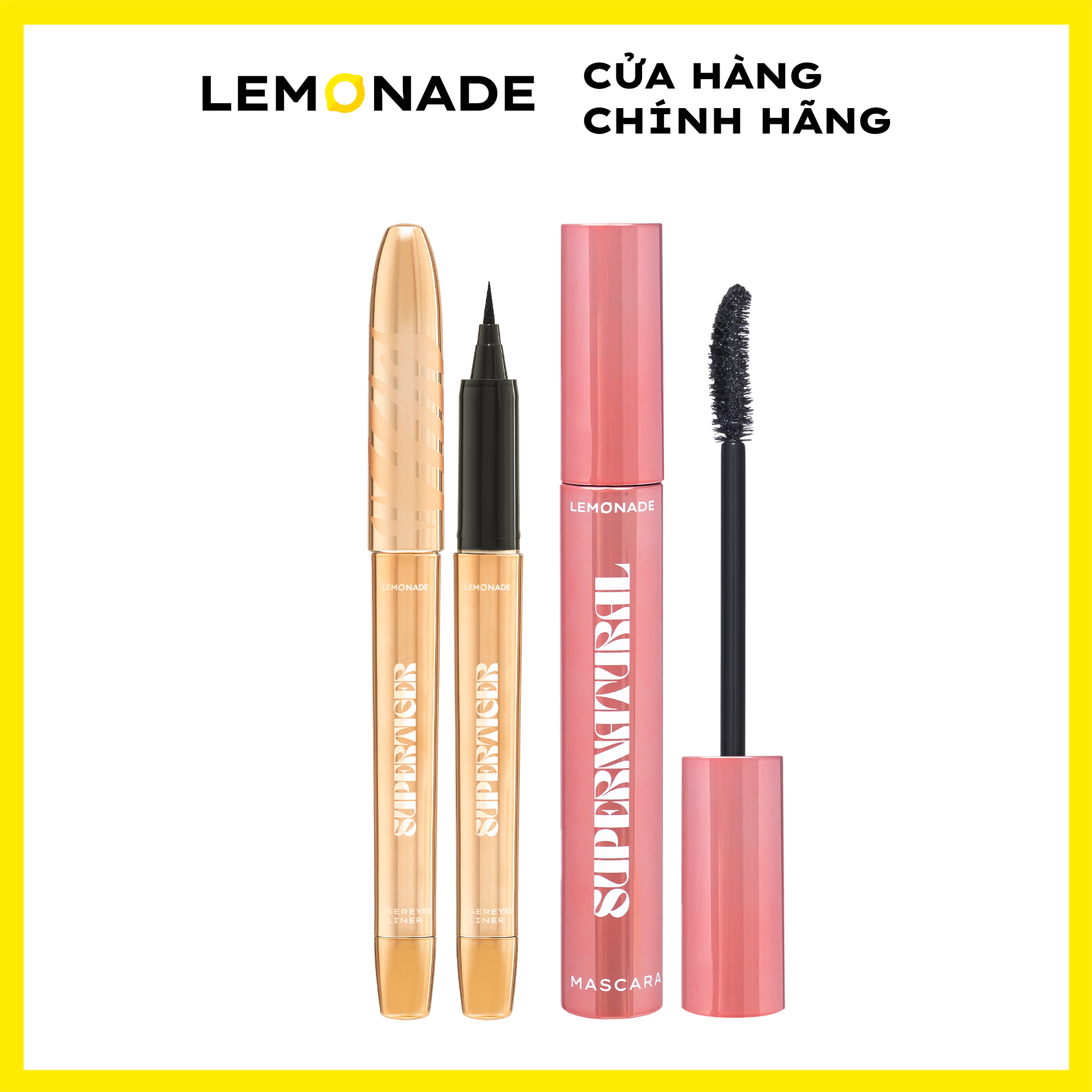 Combo Lemonade bút kẻ mắt SuperTiger Micro Eyeliner 1g và Chuốt mi SuperNatural Mascara 7.5g