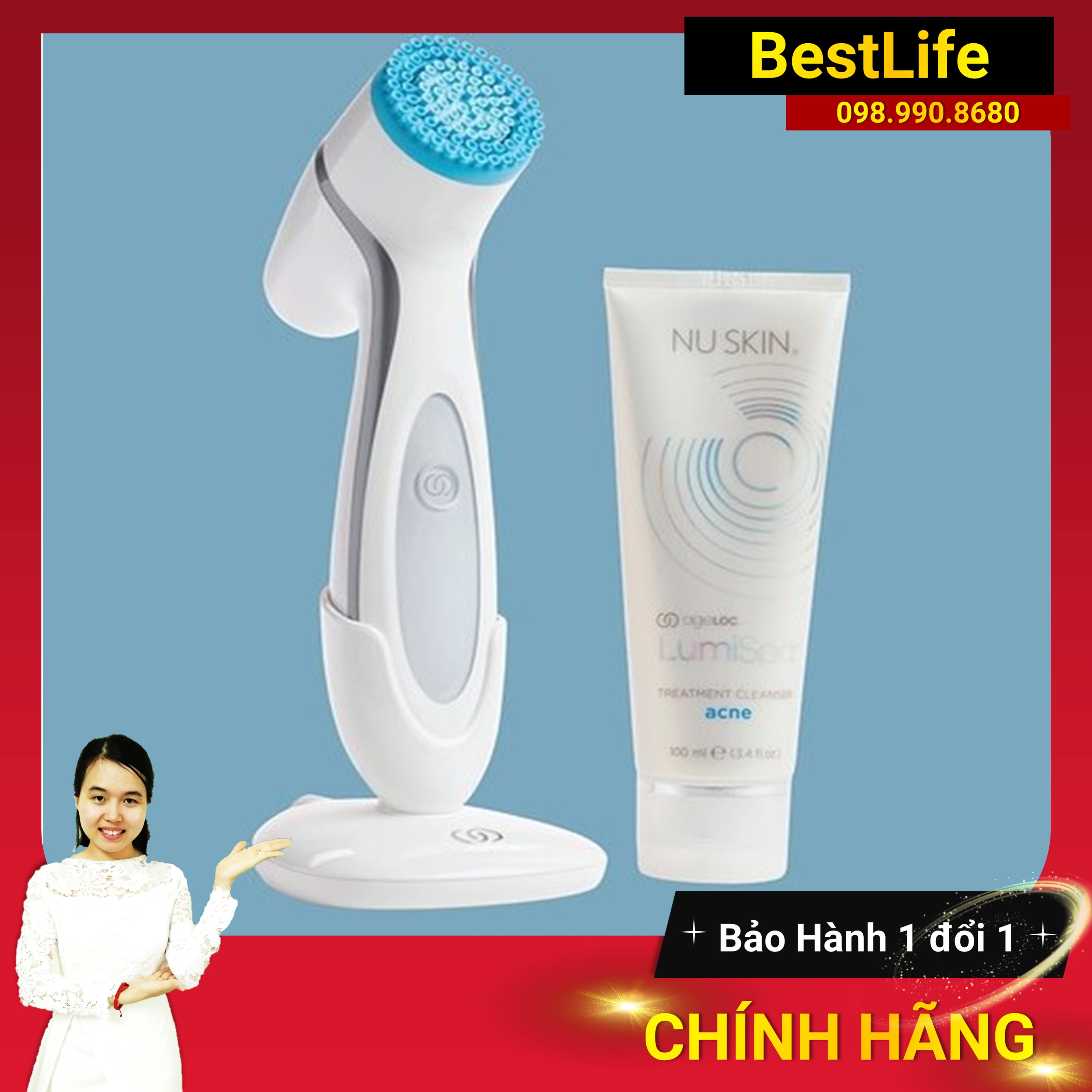 [ Hàng Cao Cấp] Máy Rửa Mặt Nâng Cơ Xóa Nhăn Lumispa Chính Hãng Nuskin Nuskin