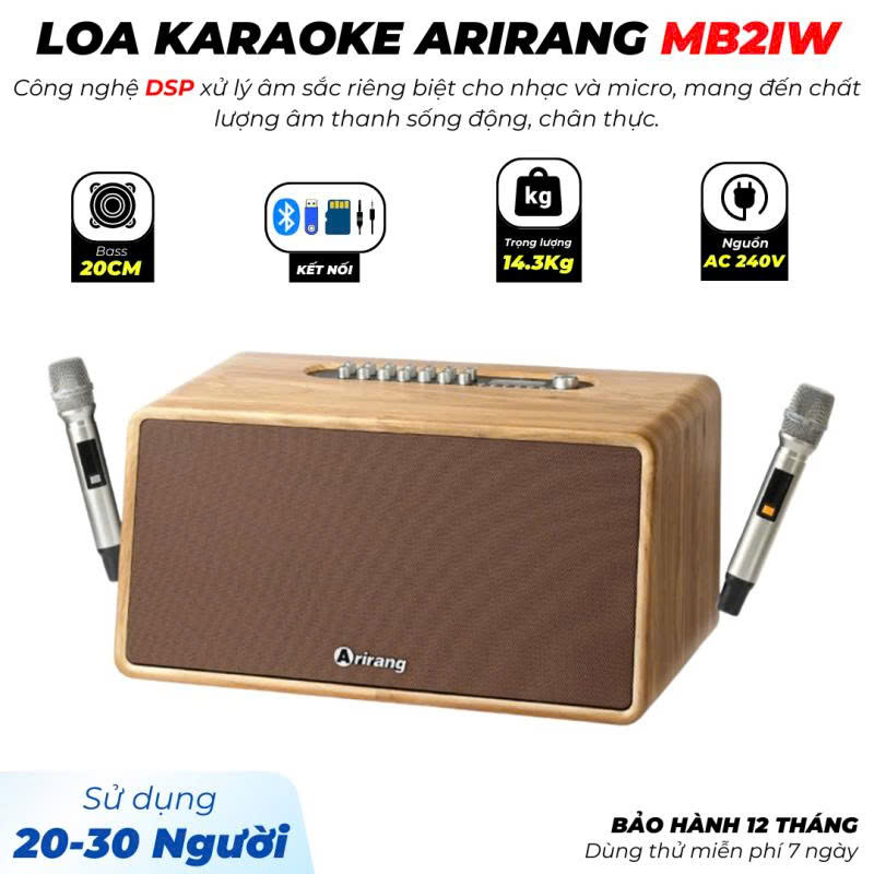 [ NEWWW ] LOA XÁCH TAY CỠ VỪA ARIANG MB2iW KÈM MICRO KHÔNG DÂY KẾT NỐI ĐƯỢC NHIỀU THIẾT BỊ
