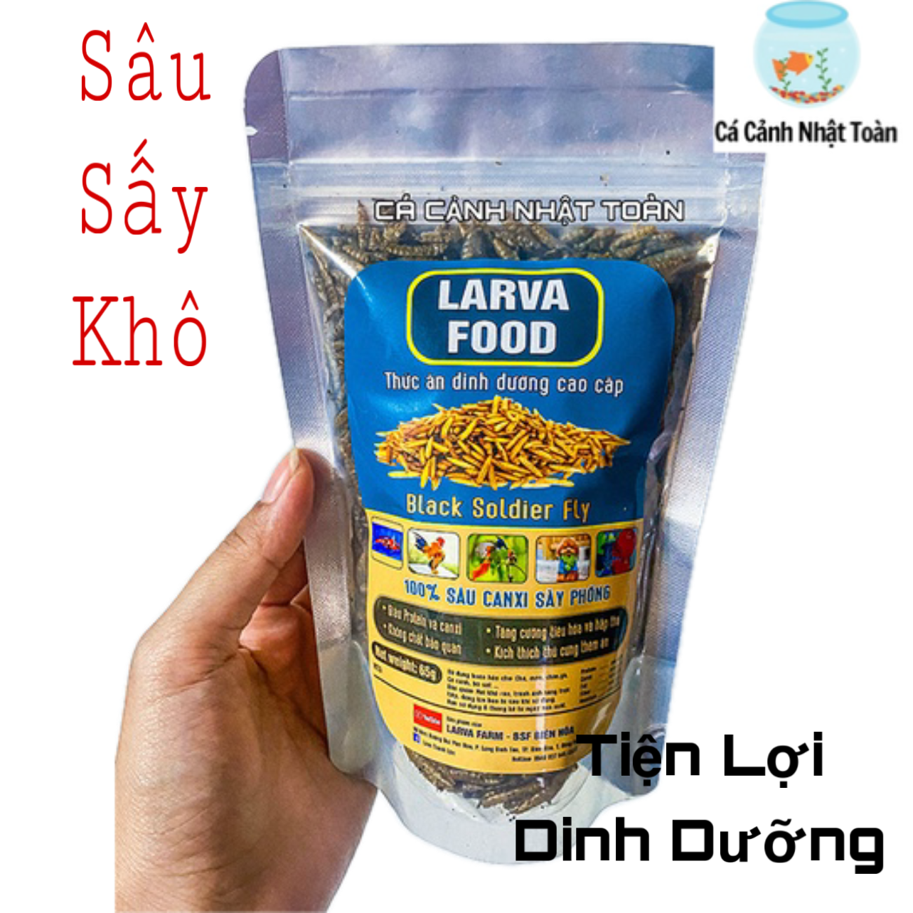 "Hoàn tiền đến 10%" SÂU CANXI SẤY KHÔ CHO CÁ CHIM VÀ BÒ SÁT LARVA FOOD BLACK SODIER FLY