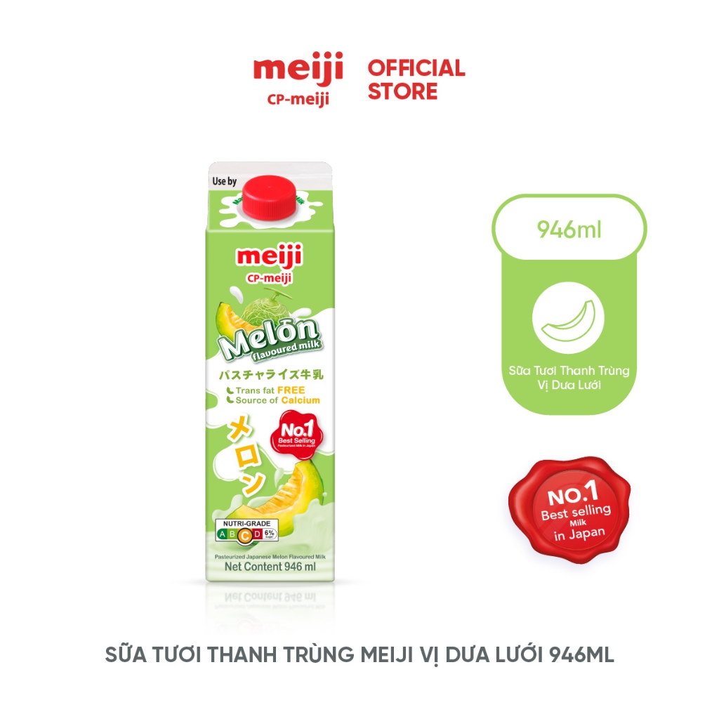 Sữa Tươi Thanh Trùng Meiji Nhật vị dưa lưới 946ml - 1 hộp