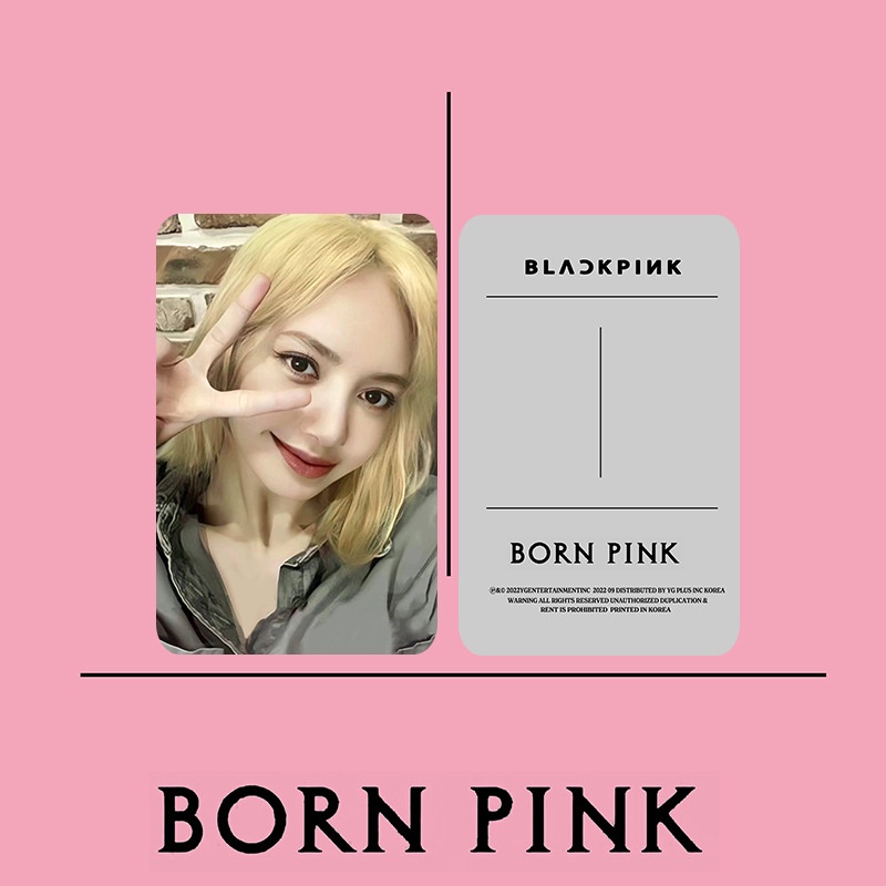 [ PHOTOCARD ] Thẻ Card Bo Góc Thành Viên BLACKPINK - Chủ Đề BORN PINK Bản Xám - Cán Sần Xịn [FANMADE