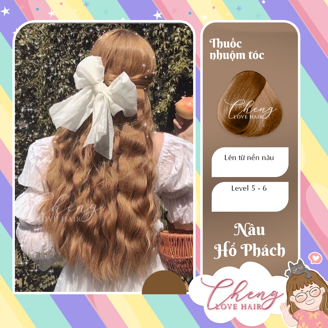 Nhuộm tóc màu NÂU HỔ PHÁCH Ckhông cần  tẩy tóc Chenglovehairs Chenglovehair