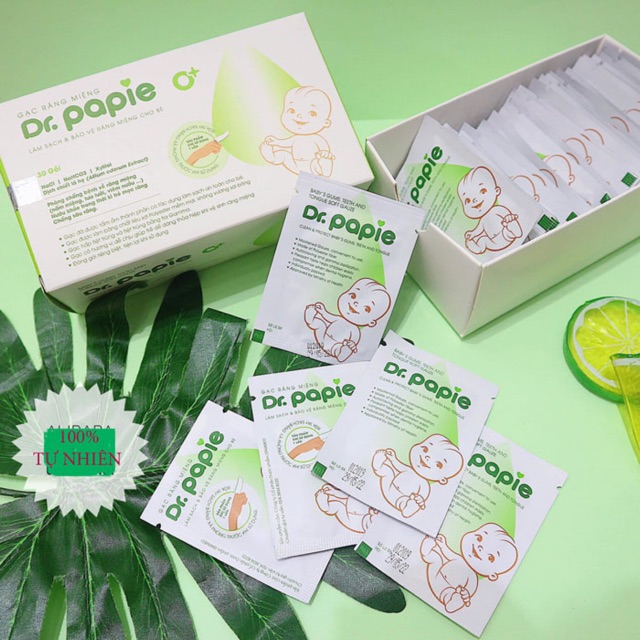 Gạc răng miệng Dr.Papie - Hết nấm miệng tưa lưỡi