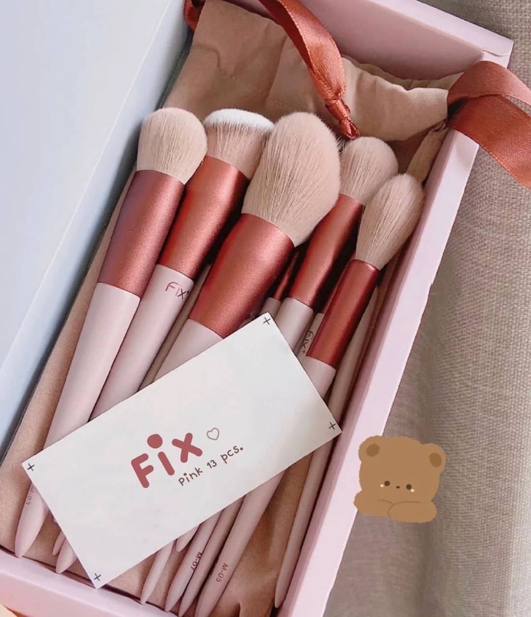 Bộ Cọ Cá Nhân 13 Cây Fix ( Xám ) Kèm Hộp Và Túi Như Hình