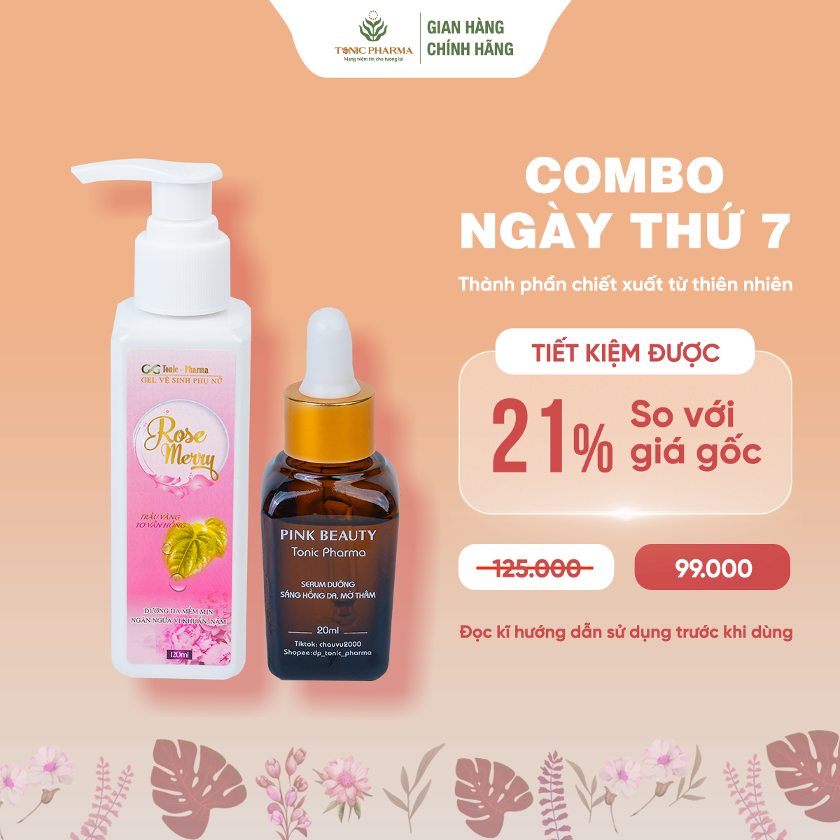 Bộ chăm sóc cơ thể Dung dịch vệ sinh phụ nữ Rose Merry Hồng Nhũ Hoa Pink Beauty - Dùng cho cả Bikini