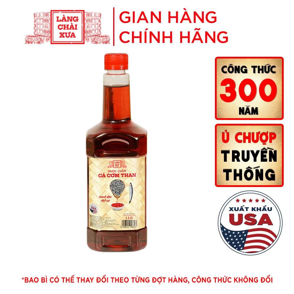 [Chai 1 lít - Tiết kiệm] 01 Chai Nước Chấm Cá Cơm Than Làng Chài Xưa chai nhựa cao cấp 1 lít/chai Đặ