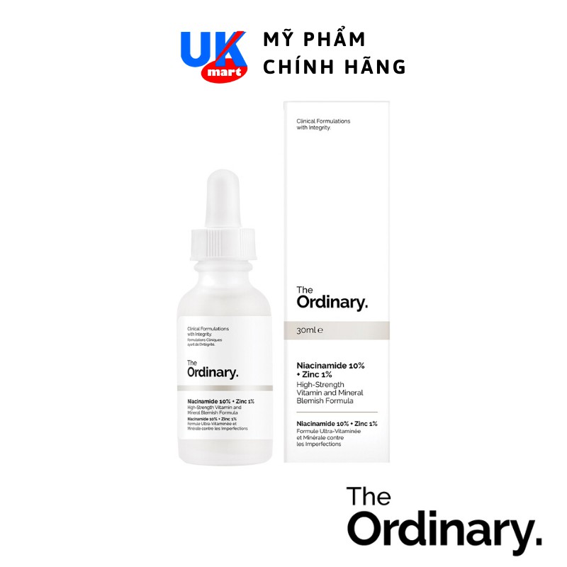 [Hcm]Tinh Chất The Ordinary Niacinamide 10% + Zinc 1% - Hộp Nguyên 60Ml