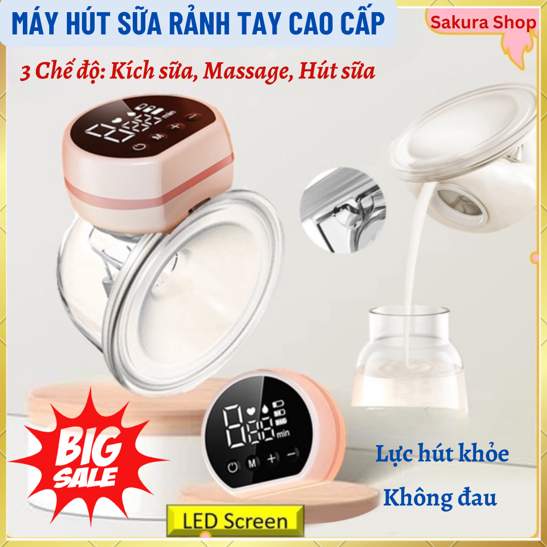 Máy hút sữa rảnh tay cao cấp Fat 3 in 1 chế độ massage kích sữa hút êm ái như em bé bú