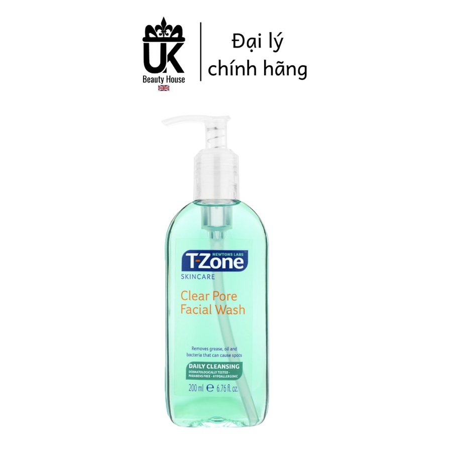 [Hcm]Gel Rửa Mặt Tràm Trà Cho Da Dầu Mụn T - Zone Clear Pore Facial Wash 200Ml