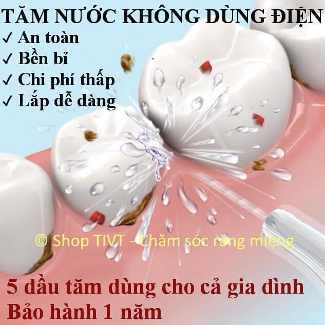 Máy Tăm Nước Cho Cả Gia Đình Không Dùng Điện Không Dùng Động Cơ Thân Thiện Môi Trường Dùng Áp Lực Nước Trực Tiếp Đơn Giản Bền Chắc Và Thân Thiện Môi Trường Máy Xỉa Răng Nước Xỉa Răng Tia Nước - Tivt