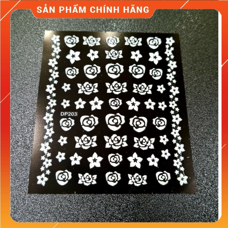 STICK HOA TRẮNG - MẪU HOA NỔI DÁN MÓNG TAY SIÊU ĐẸP