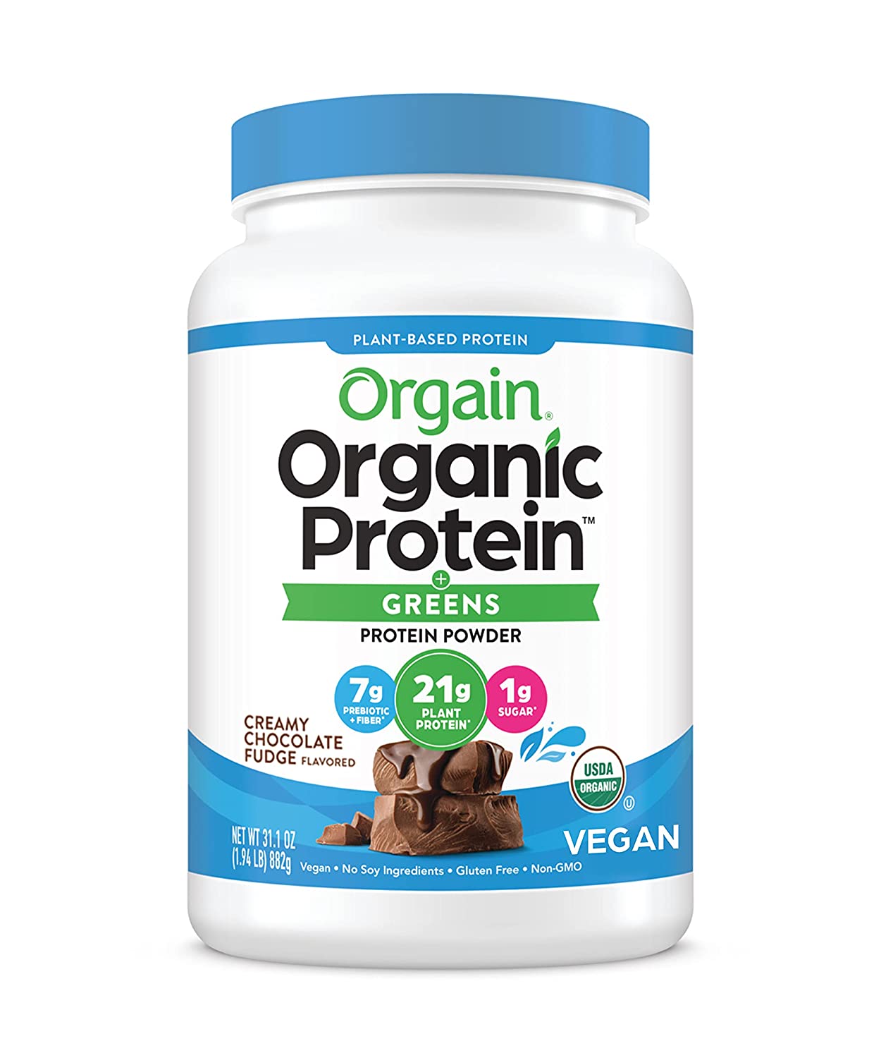 Bột protein thực vật hữu cơ Orgain Organic Protein Greens 882g chocolate