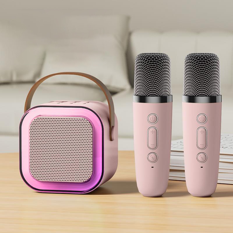 Loa hát karaoke bluetooth mini k12 tặng kèm 2 mic hát có thể thay đổi giọng dễ dàng sử dụng nhiều màu lựa chọn