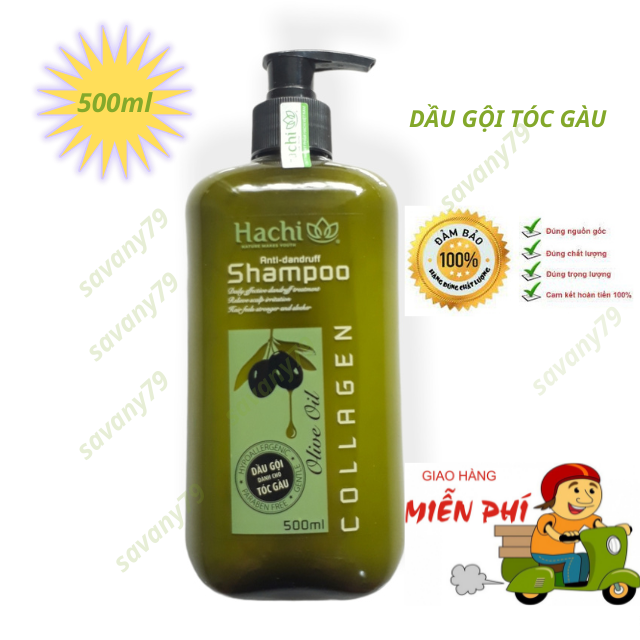 Cặp Dầu Gội Và Xã Oliu Hachi - 500Ml - Dành Cho Tóc Gàu ( 1 Chai Xã + 1 Chai Gội ) - Goldsun09