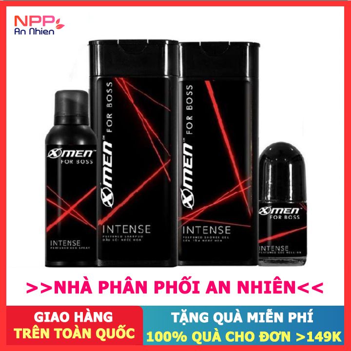 Combo Dầu gội nước hoa Instense 380g+Sữa tắm nước hoa 380g+Xịt khử mùi 50ml+Lăn Khử Mùi 25ml- NPP AN NHIÊN