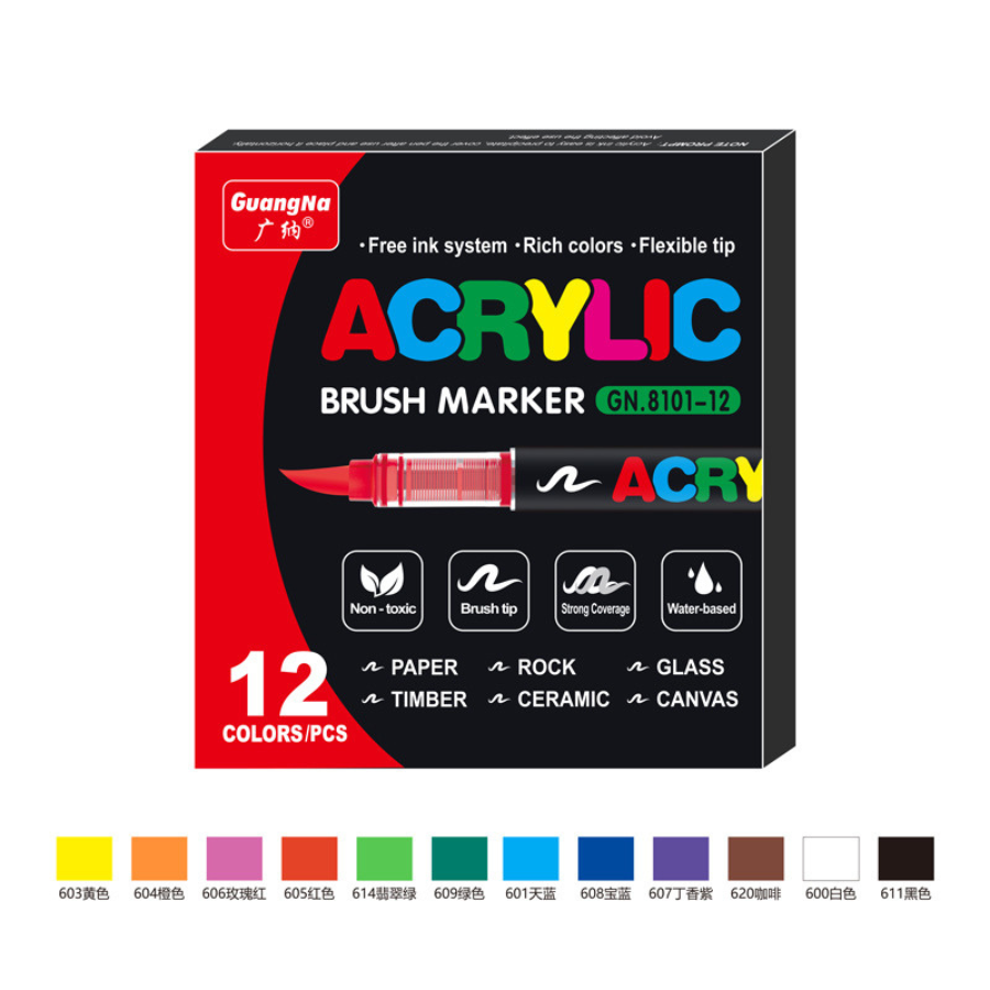 Acrylic marker Guangna 8101 DecorMe màu acrylic marker brush chính hãng tô màu số hoá vẽ tranhviết t