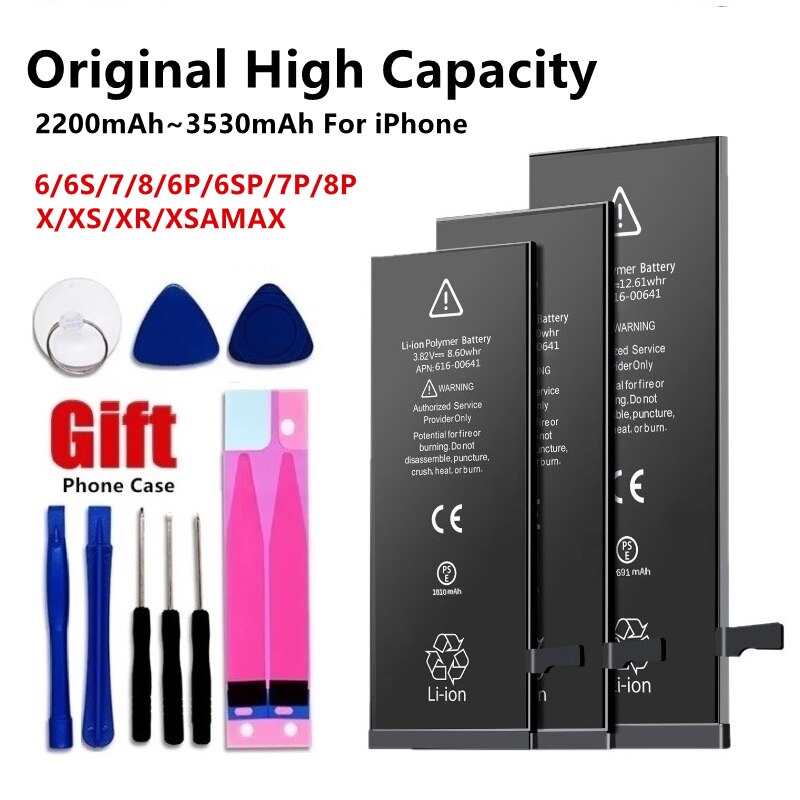 Pin 3530MAh Cho Apple iPhone 6S 7 6 8 Plus X XR XS MAX 6P 6SP 7Plus 8 P Pin Thay Thế Dung Lượng Cao 