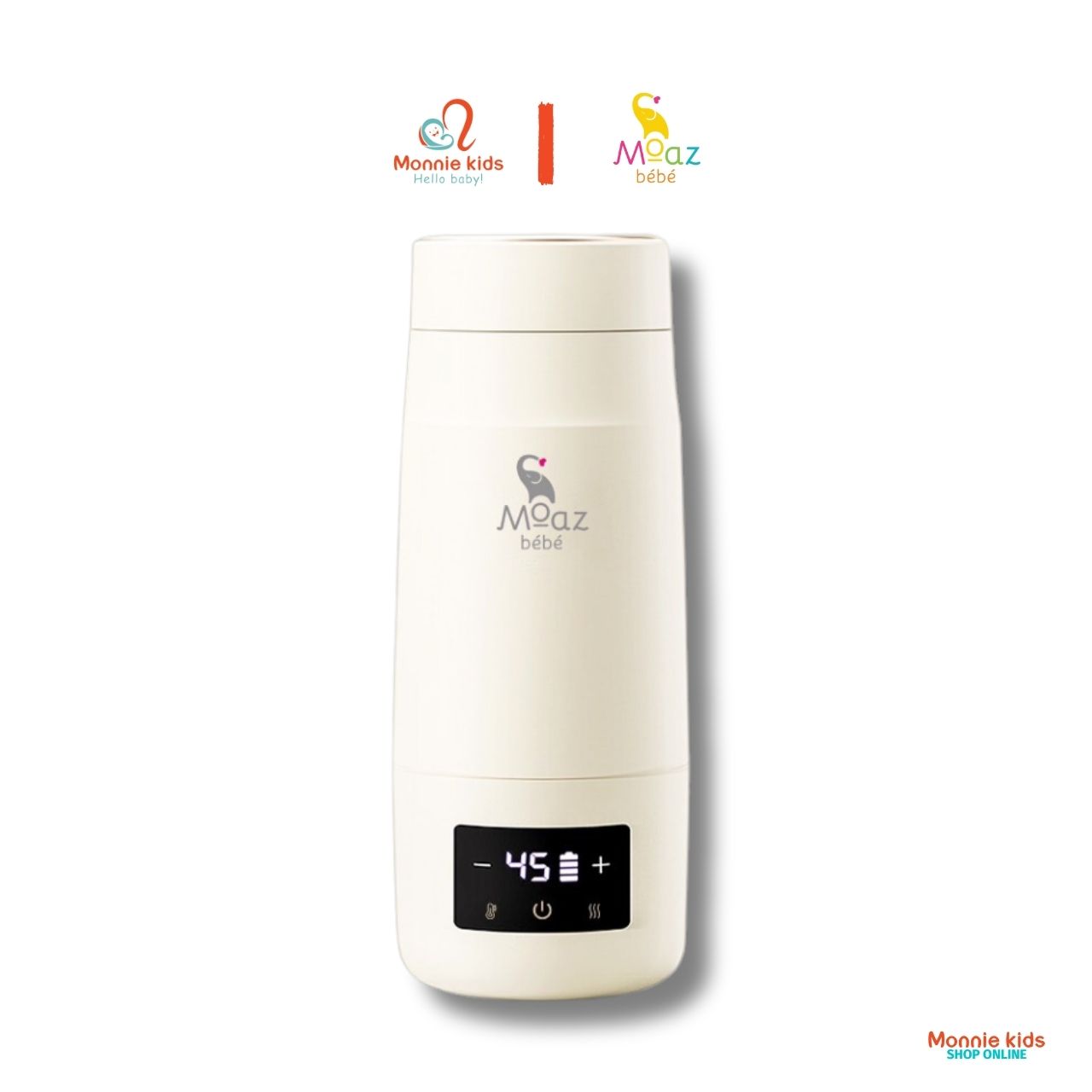 Bình đun nước pha sữa di động Moaz Bebe MB058 cho bé ấm đun nước mini siêu tốc giữ nhiệt