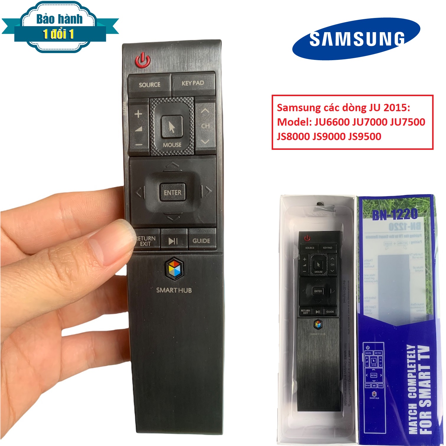 Điều khiển tivi samsung smart JU 2015 BN1220 Hàng tốt [ BH đổi mới tặng kèm pin ] các model JU6600 J