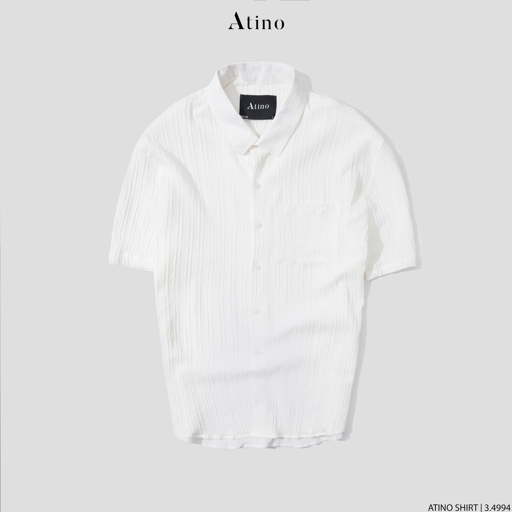 Áo Sơ Mi Cộc Tay Nam Trơn ATINO Vải Cotton mềm mịn thoáng mát Form Regular SM3.4994