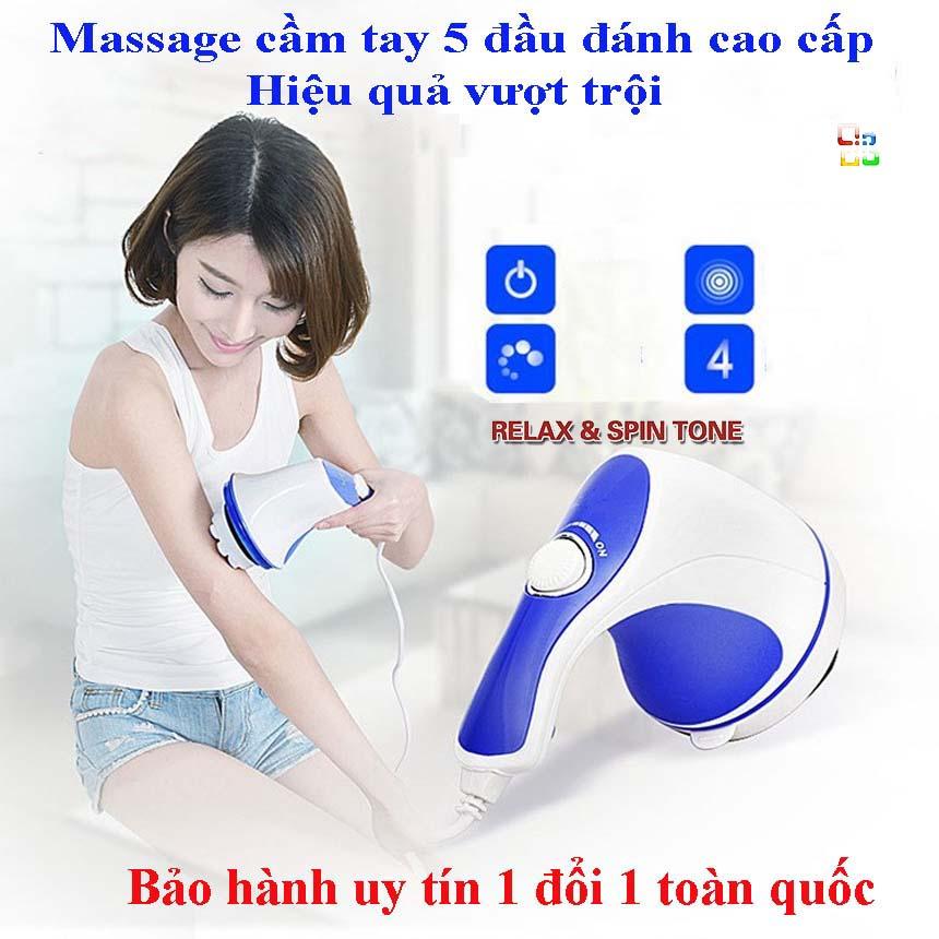 [Hcm]Mua Máy Massagemáy Massage Cầm Tay Máy Massage Relax & Tone 5 Đầu - Dòng Sản Phẩm Cao Cấp Kiểu Dáng Đẹptiện Dụng. Sale 50%