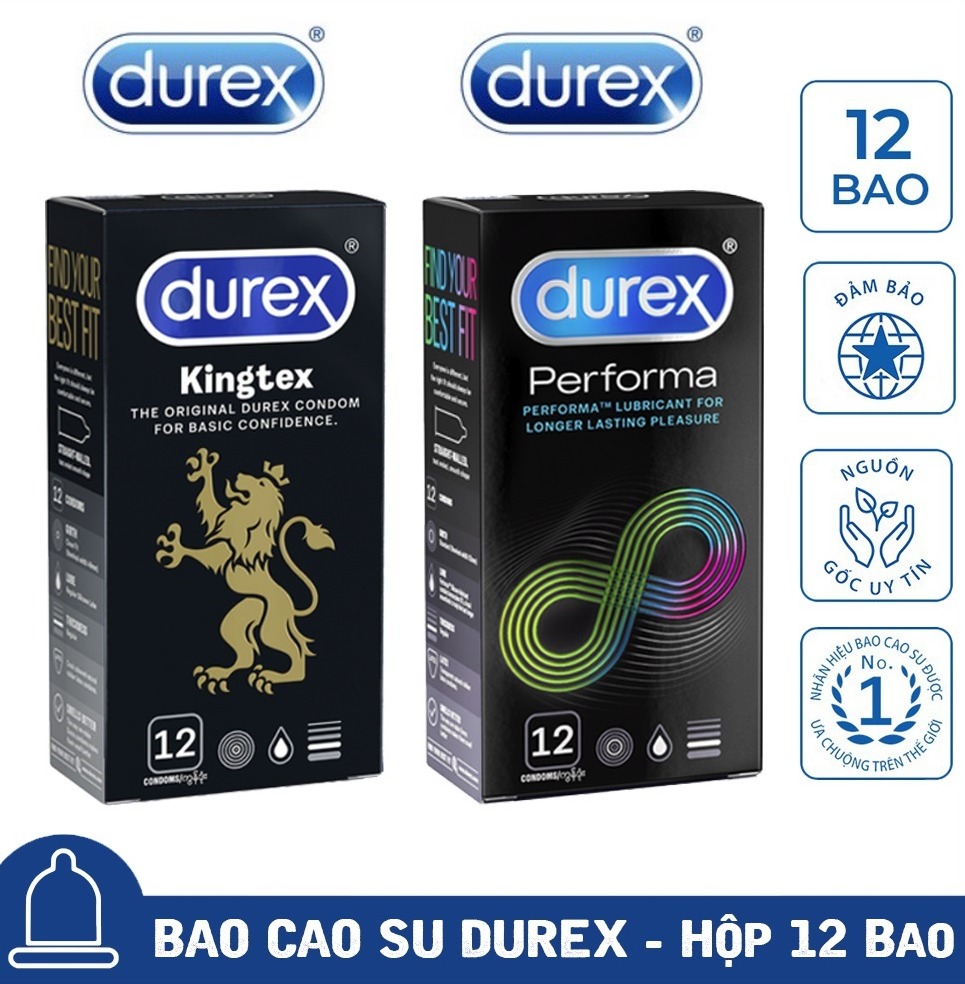 [Mua 1 Tặng 1] Bao Cao Su Durex Kingtex Size Cỡ Nhỏ + Durex Performa Kéo Dài Thời Gian Quan Hệ Che Tên Sản Phẩm