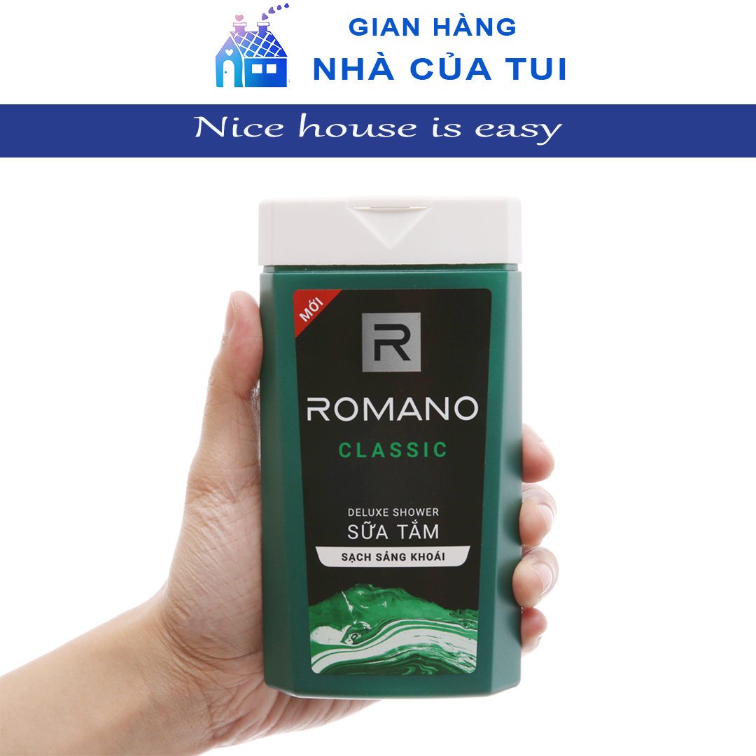 Sữa Tắm ROMANO Hương Bạc Hà Sạch Sảng Khoái Sữa Tắm Nam ROMANO Chai 150G