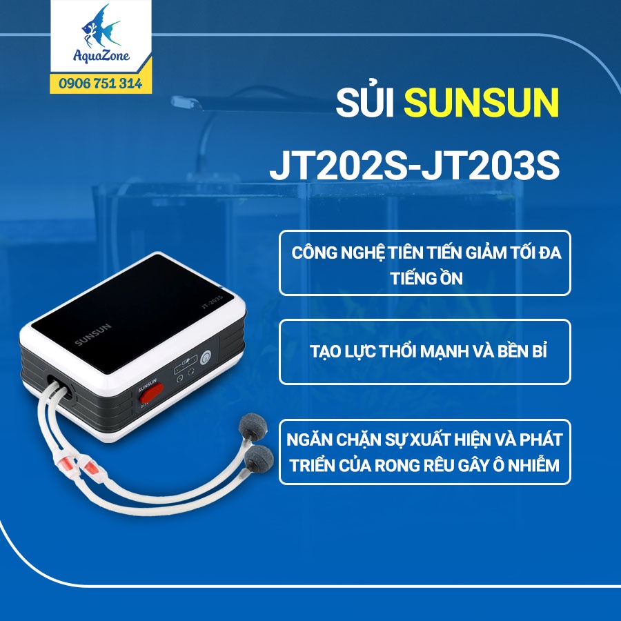 Máy sủi tích điện Sunsun JT202s JT203s