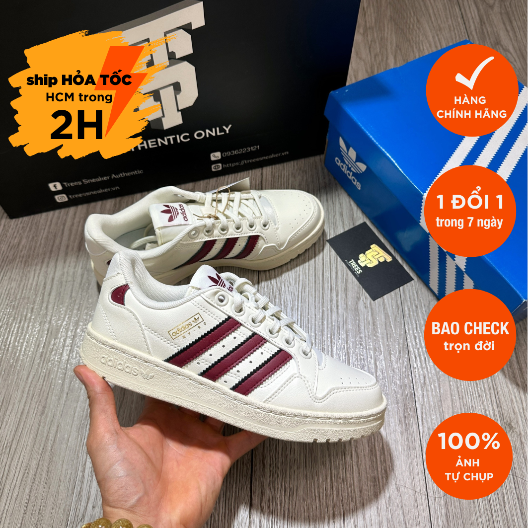 [CHÍNH HÃNG] Giày thể thao ADIDAS NY 90 STRIPES COLLEGIATE BURGUNDY H04429 Full Box Tag Auth