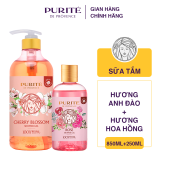 [HCM]Sữa Tắm Purite De Prôvence Cherry Blossom - 850ml Tặng Kèm