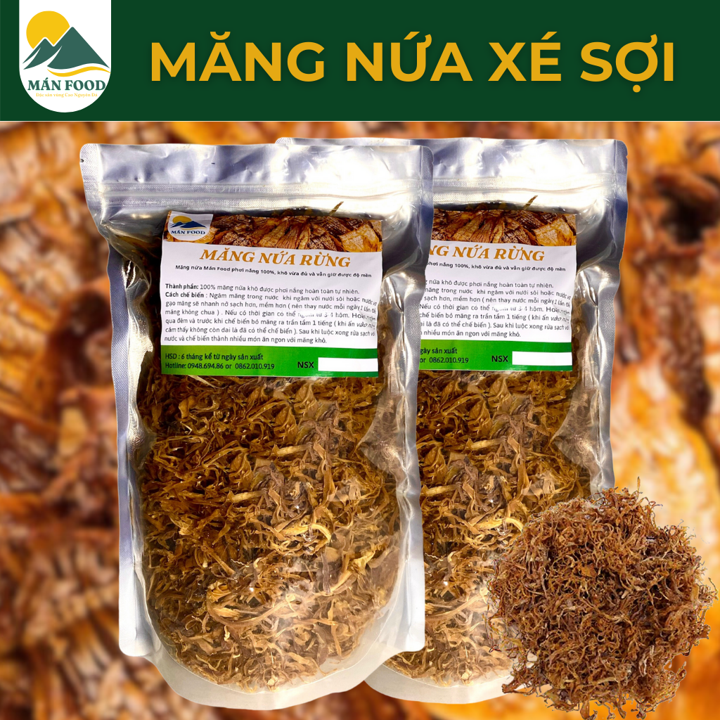 Măng rối đặc sản Hà Giang - Măng khô xé sợi hàng chuẩn ngon và thơm - Túi 500g