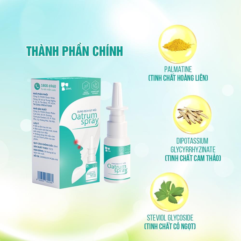 Dung Dịch Xịt Mũi Oatrum Spray Ngăn Ngừa Viem Mũi Viem Xoang Làm Sạch Giúp Thông Thoáng Dễ Thở - dun