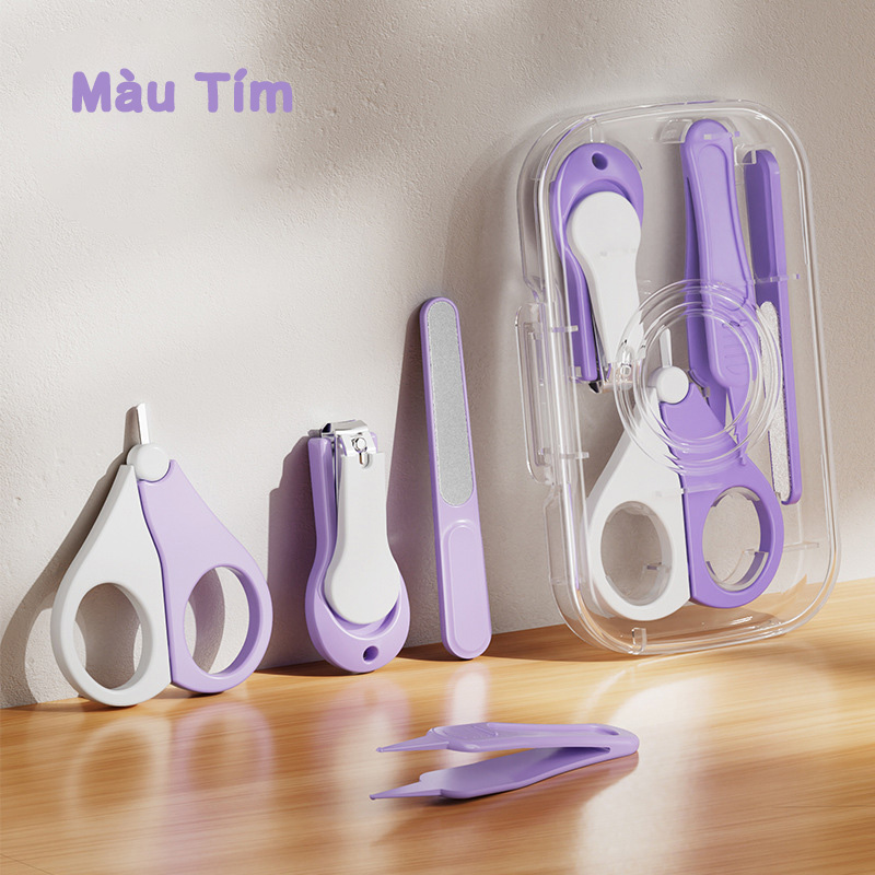 Bộ Cắt Móng Tay Cho Bé Sơ Sinh Hộp Hình Chữ Nhật Bộ Bấm Móng Tay An Toàn Cho Bé Đồ Cắt Móng Tay
