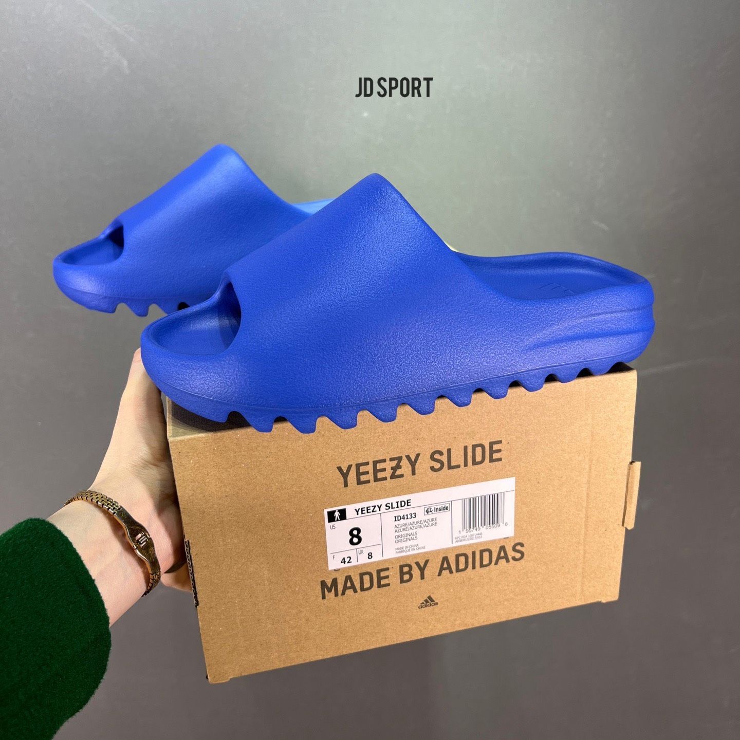 Tặng vớ xịn - Dép Nam Nữ Adidas Yeezy Slide Azure ID4133 - Best Quality