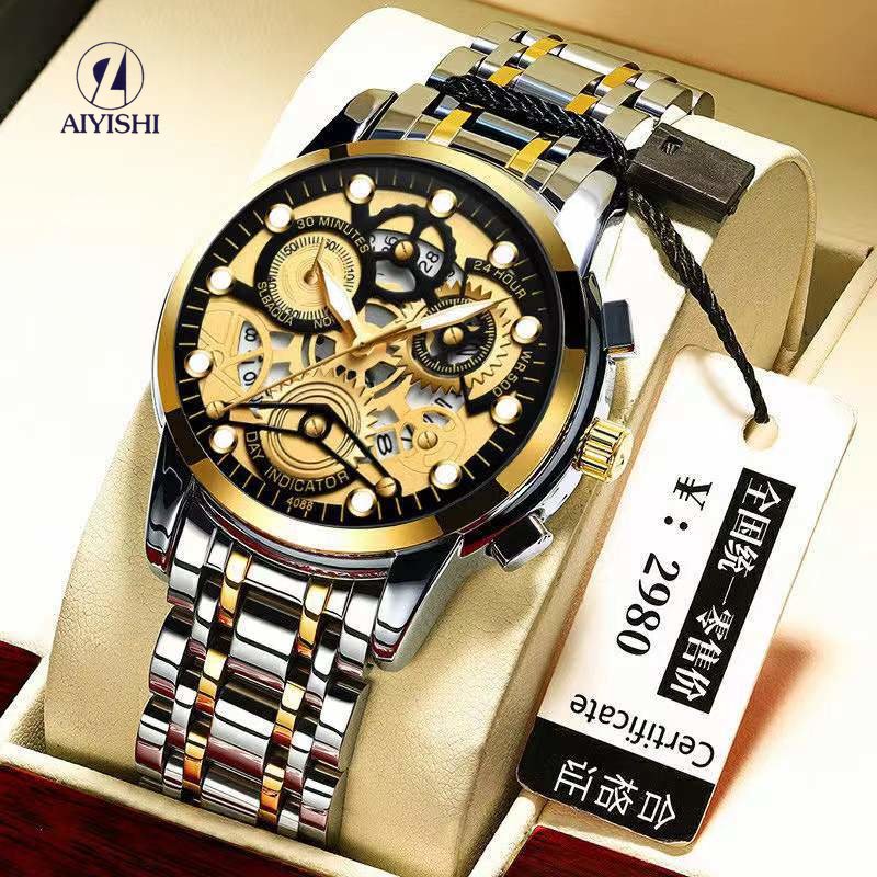 AIYISHI Đồng hồ nam Seiko Đồng hồ chống nước sang trọng cổ điển cho nam Đồng hồ nam phong trào nhập 