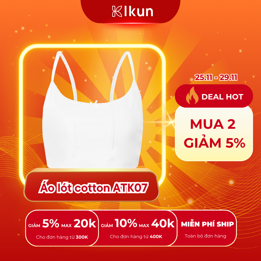 Áo lá cho bé gái áo lót cho tuổi dậy thì chất liệu cottton cho bé gái mới lớn ATK07 Ikun áo lá kiểu 