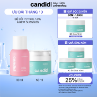 Bộ Đôi Hỗ Trợ Cải Thiện Và Phục Hồi Làn Da Candid Retinol 1.0% 30ml & Kem Dưỡng B5 Cica 50ml
