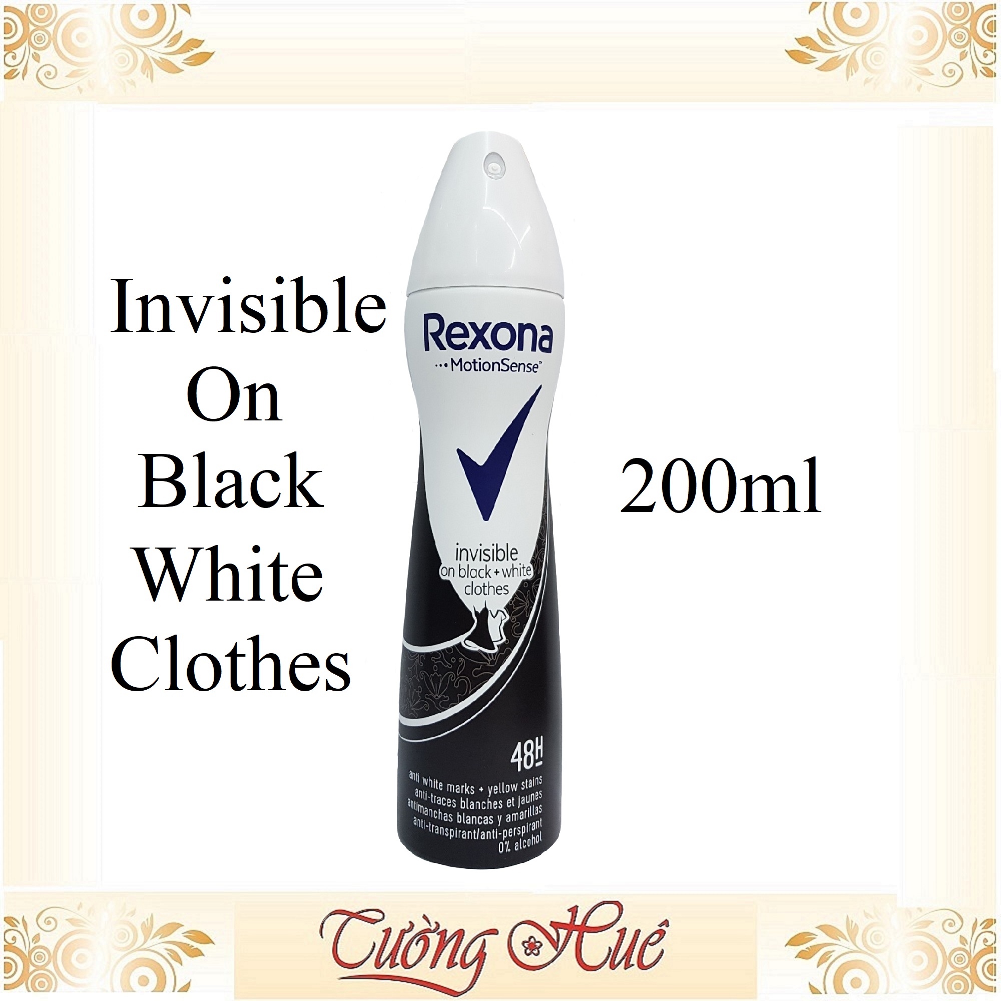 Xịt Khử Mùi Nữ Rexona Motionsense Invisible On Black+White Clothes Anti - Perspirant - 200Ml