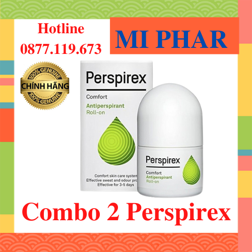 [Hcm]Combo 2 Lăn Khử Mùi Perspirex Chính Hãng Đan Mạch Cho Da Nhạy Cảm Bị Nhẹ 20Ml Giúp Ngăn Mùikhô Thoáng - Miphar