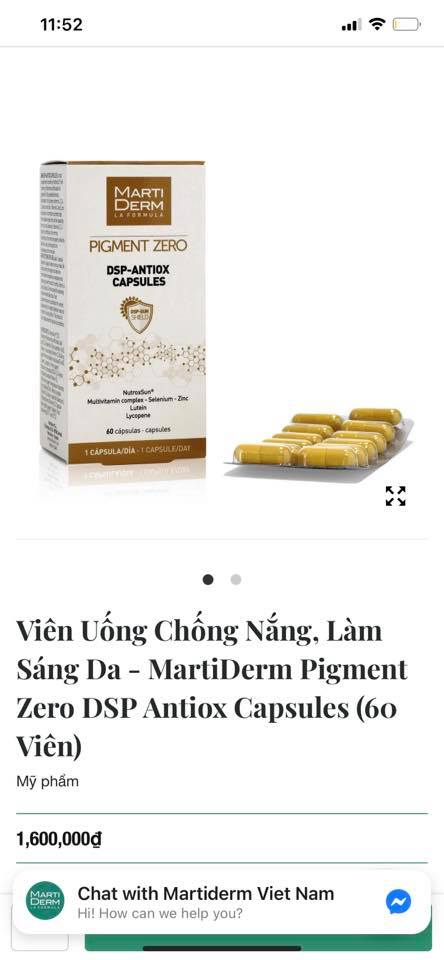 Viên Chống Nắng Không Ảnh Hưởng Nội Tiết Martiderm Antiox Capsules