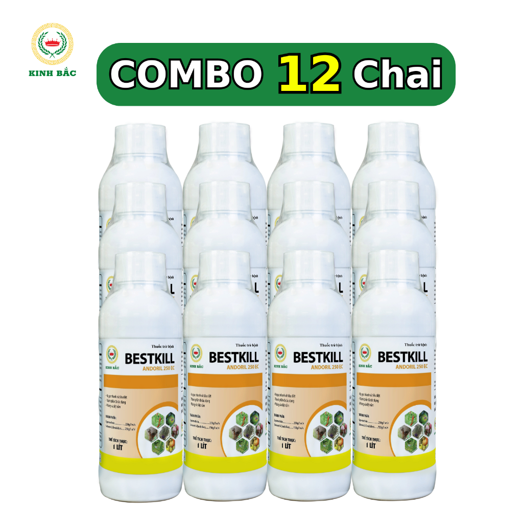 Combo 12 Chai Thuốc Diệt Côn Trùng BESTKILL Trừ Sâu Bọ Rầy Rệp Sâu Ăn Lá Ấu Trùng Trên Lá Và Dưới Đấ