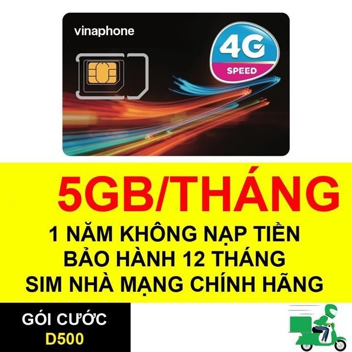 Sim 4G Vina Trọn Gói 1 Năm Gói Cước Mạnh Hiện Nay Chuyên vào mạng Ezcom 5Gb x 12 Tháng Bảo hành chính hãng Vinaphone FREESHIP - CHƯA KÍCH HOẠT.