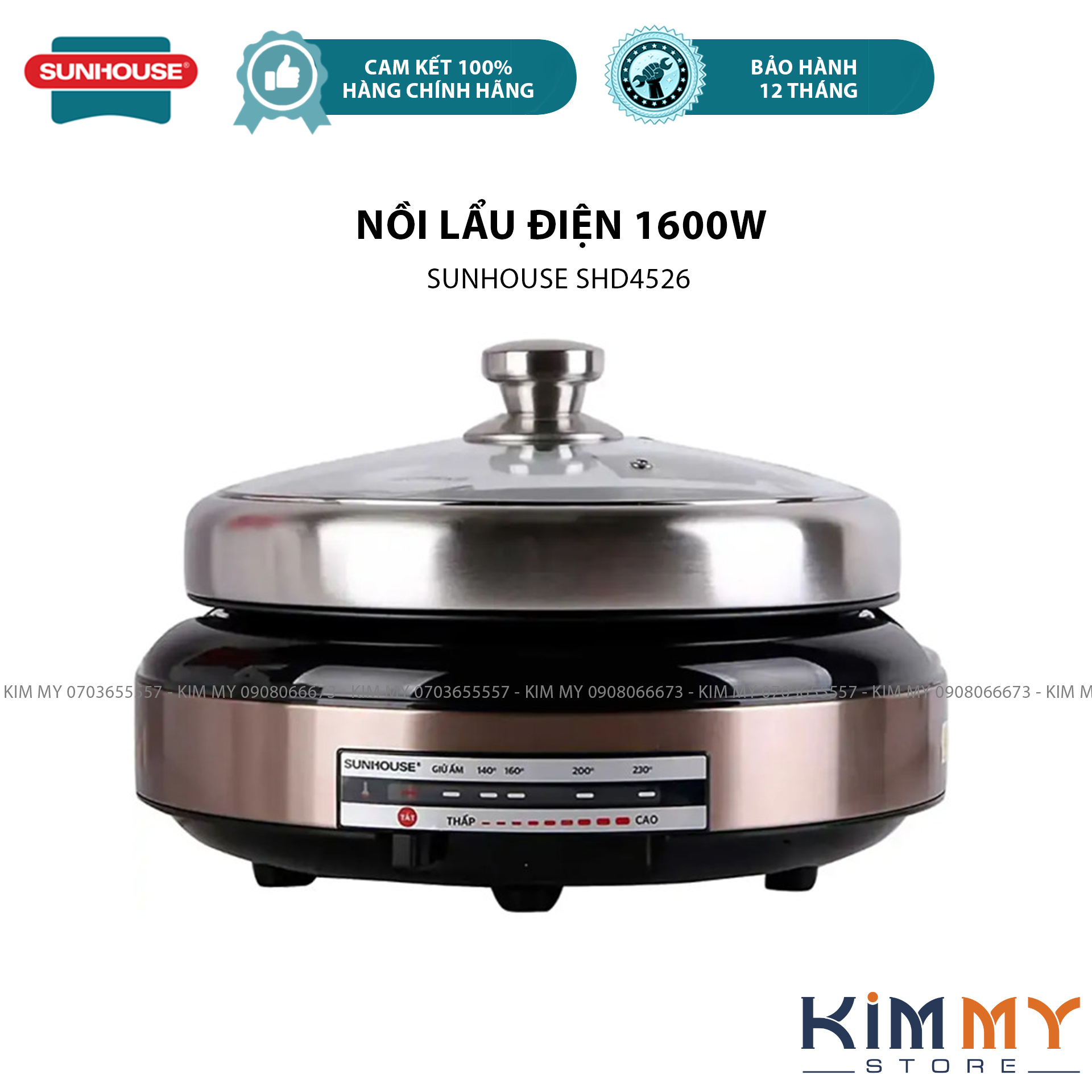 Nồi lẩu điện đa năng 2IN1 nướng và lẩu Sunhouse SHD4526 4L  / SHD4527 / SHD4520 / SHD4523  - Bảo hàn