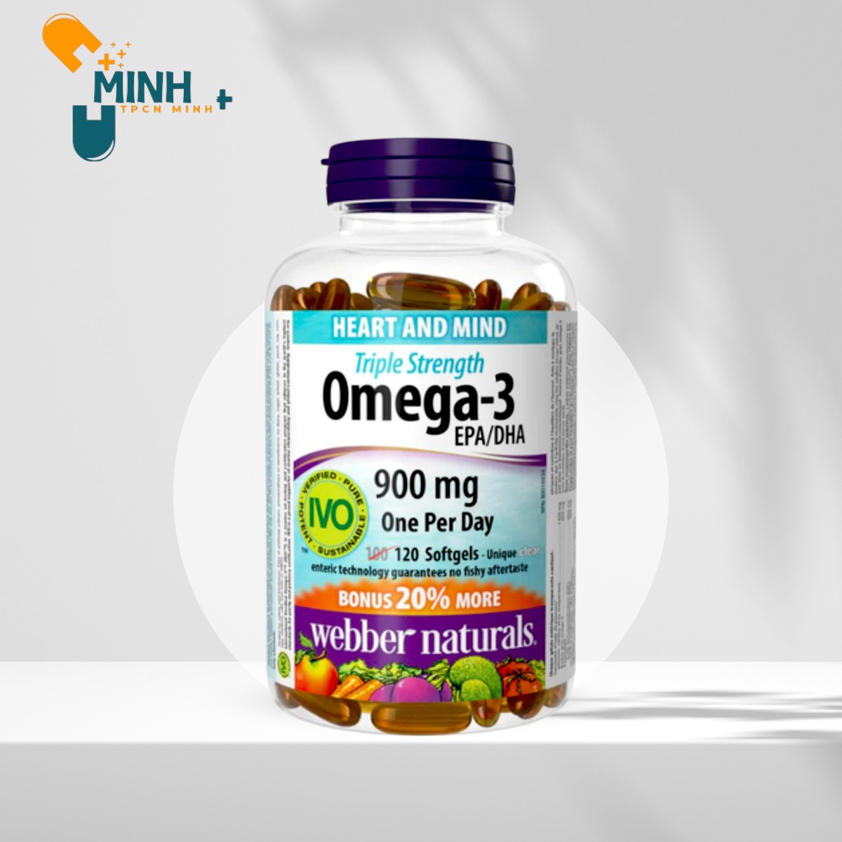 Viên Uống Dầu Cá Omega 3 Webber Naturals Canada Sức Khỏe Tim Mạch (80 - 120-200 viên)